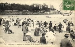 POSTAL Dinard de la VENDIMIA la playa y el punto del habitante Saint de Malo