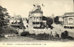 POSTAL Dinard de la VENDIMIA el bulevar de acantilados y de la esmeralda del hotel