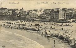 VINTAGE POSTCARD Dinard the beach Dimensions terraces