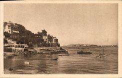 VINTAGE POSTCARD Dinard green High speed motorboats
