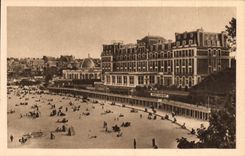 VINTAGE POSTCARD Dinard L Royal Hotel and new Bathing huts