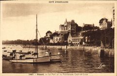 VINTAGE POSTCARD Dinard the Port and the Walk Moonlight Boat