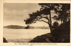 CPA Cote D Emeraude Dinard la Vicomte Au loin St Servan sur Mer
