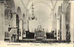 VINTAGE POSTCARD Interior Dinard of L Church