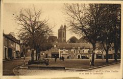 VINTAGE POSTCARD Dol of Brittany Places Toullier and at the dond the Cathedral