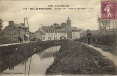 VINTAGE POSTCARD Dol of Brittany Arrivee has Dol Road of Malo saint