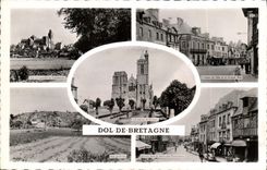 CPM Dol de Bretagne Grande rue et cours des Charretiers Hotel de ville et la grande ville