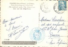 MODERN CARD Fougeres the Castle Carries Notre Dame and the High City