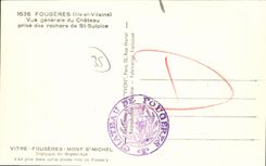 MODERN CARD Ferns Seen gnerale of the Castle taken of the rocks of St Sulpice