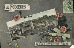 VINTAGE POSTCARD Of Ferns I send these flowers to you