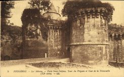 VINTAGE POSTCARD Fougeres the Castle Carries Holy Sulpice Tour of Pelguin and Tour of Tremouille