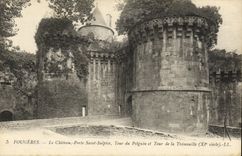 CPA Fougeres Le Chateau Porte Saint Sulpice Tour du Pelguin et Tour de la Tremouille