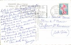 CPM Fougeres Le Chateau La Ville Haute