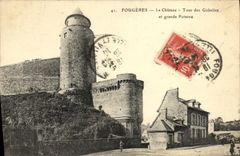 CPA Fougeres Le Chateau Tour des Gobelins et grande Poterne