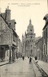 VINTAGE POSTCARD Fougeres House has porch street Nationale and Church St Leonard Enfants