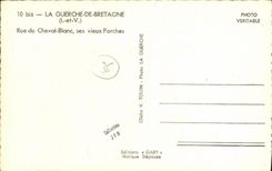 MODERN CARD Guerche of Brittany Street of White Horse its Old Porches