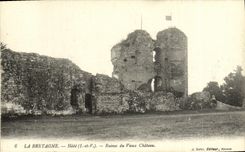 VINTAGE POSTCARD Brittany Hede Ruins of the Old Castle