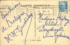 CPA Langon Le train de Rennes passant sur le viaduc de Corbinieres 