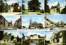 CPA Souvenir de Maure de Bretagne Chateau de Labordais Tremblais Rue de Guer Crepeneuc Rue de la gare