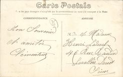 VINTAGE POSTCARD Brittany Montfort Train station and the Public garden