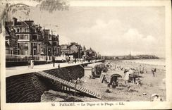 CPA Parame La Digue et la Plage