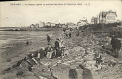 CPA Parame La Digue Apres la Maree des 30 et 31 octobre 1905