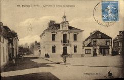 VINTAGE POSTCARD Pipriac the town hall and the rue du Cimeti2ere/