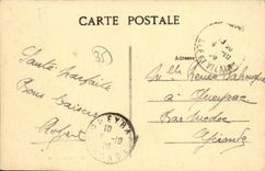 VINTAGE POSTCARD Pipriac the town hall and the rue du Cimeti2ere/