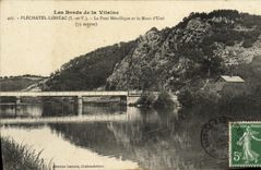 VINTAGE POSTCARD Plechatel Loheac the Metallic bridge and the Mount D Uzel