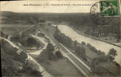 VINTAGE POSTCARD Plechatel Panorama of the Station Seen from of the Rock L Hotel