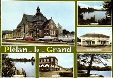 MODERN CARD Plelan the Large Pond of Cheze Pond of Pond TRgu Town hall of Perray postal and telecommunications authorities and Treasury