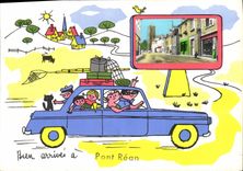 MODERN CARD Bien arrive has Pont Rean Automobile