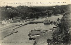 VINTAGE POSTCARD Surroundings of Rennes Rean Bridge Panoramic View of the Valley of Boel