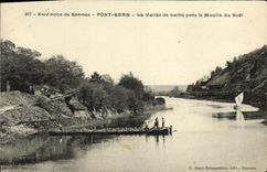 VINTAGE POSTCARD Surroundings of Rennes Rean Bridge the Valley of Laille Close the Mill of Boel Boat