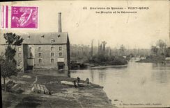 VINTAGE POSTCARD Surroundings of Rennes Rean Bridge the Mill and the Outfall