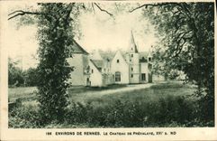 Los alrededores de la POSTAL de la VENDIMIA de Rennes Rean tienden un puente sobre el castillo De Prevalaye