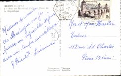 MODERN CARD Redon Street of the Foch Marshal and place of the Republic