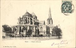 VINTAGE POSTCARD Redon L Abbey church