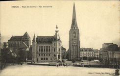 CPA Redon Place St Sauveur Vue d ensemble