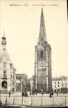 VINTAGE POSTCARD Redon the Tower L Church and the Town hall