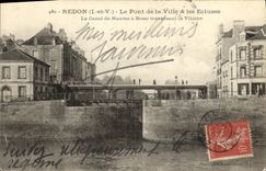 VINTAGE POSTCARD Redon the Point of the City Locks