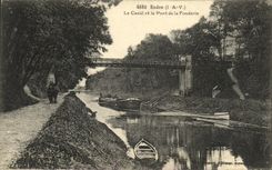 VINTAGE POSTCARD Redon the Canal and the Bridge of the Foundry
