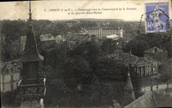 VINTAGE POSTCARD Redon Panorama towards the Community of the Retirement and the district Saint Michel