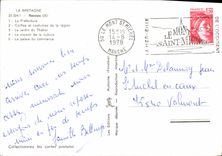 MODERN CARD Rennes Prefecture Caps and costumes of the area Garden of the thabor House of the culture Palate commercial