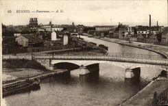 VINTAGE POSTCARD Rennes Panorama