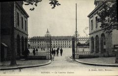 VINTAGE POSTCARD Rennes the Barracks Guines Militaria