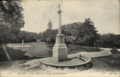 VINTAGE POSTCARD Rennes Thabor and L Church Sainte Melaine