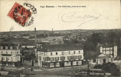 CPA Rennes Vue Generale prise de la Gare Grand hotel parisien