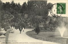 VINTAGE POSTCARD Rennes the new Botanical garden the jet D water and the cascade