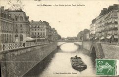 CPA Rennes Les Quais pris du Pont Berlin Peniche Bateau